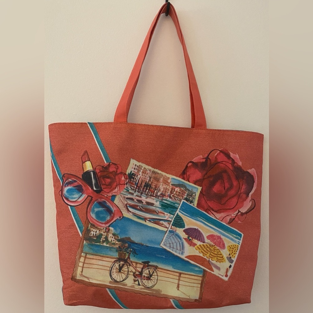 Lancôme Peach Beach Tote Bag